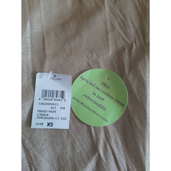 New XS Windsor Lt Gold Spaghetti Strap Open Criss Cross Back Hi Low Form… - Picture 5 of 9